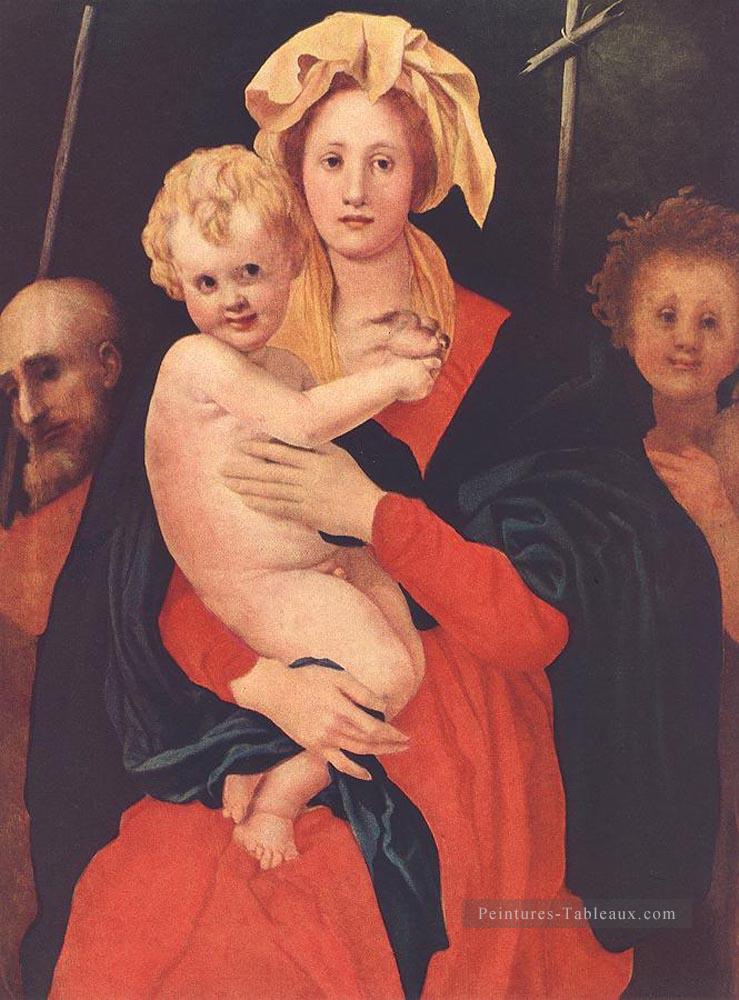 Vierge à l’Enfant avec St Joseph et Saint Jean Baptiste Baptista Pontormo Peintures à l'huile